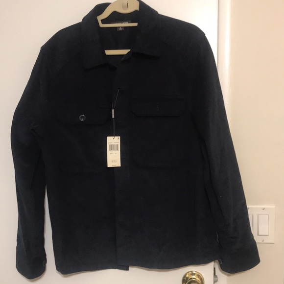Michael Kors Mens Curdoroy Trucker Shirt - Navy Blue - Medium & Large - Picture 10 of 10